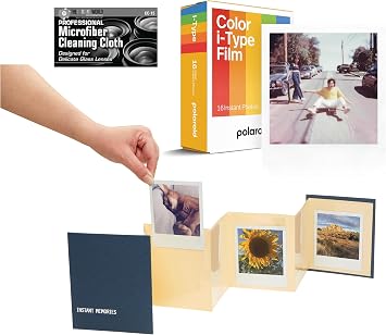 Impossible / Polaroid Color Glossy Instant Film for Polaroid Originals I Type OneStep2 Camera - 2 Pack - Includes Instant Memory Album and Microfiber Cloth