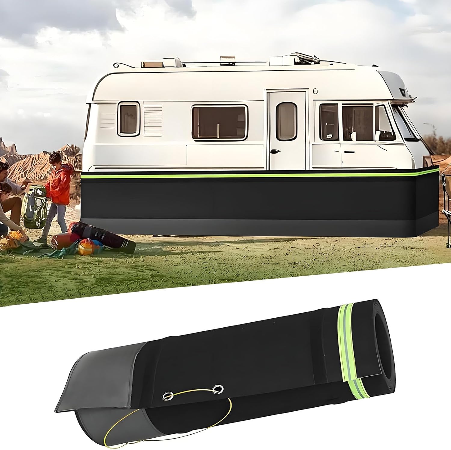 Easy Install RV Skirting for Travel Trailers - 2.9ft & 3.2ft Tall, Weather-Resistant Snow Proof Cover, All-Season Mobile Home Protection, Fits 90cm to 78ft (24m) Length