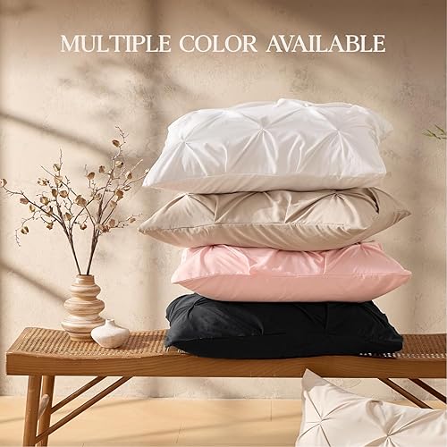 Miniatura 8 de Andency - Juego de edredón de tamaño California king, 3 piezas, plisado, king de gran tamaño, de relleno alternativo de microfibra, color negro (104