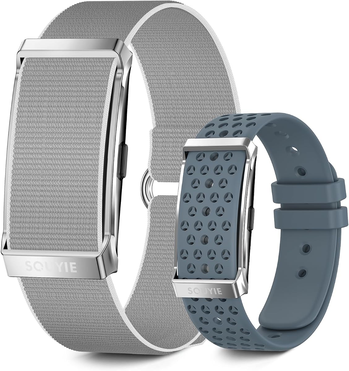 SOUYIE Smart Bracelet for Men Women, 24/7 Health Activity Fitness Trackers | Screenless, Sleep Tracker, 24/7 Heart Rate/Blood Pressure/SpO2/HRV/Stress Monitor, 170+ Sports Modes, 1ATM, Free APP, 2 Bands