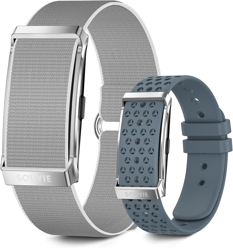 SOUYIE Smart Bracelet for Men Women, 24/7 Health Activity Fitness Trackers | Screenless, Sleep Tracker, 24/7 Heart Rate/Blood Pressure/SpO2/HRV/Stress Monitor, 170+ Sports Modes, 1ATM, Free APP, 2 Bands