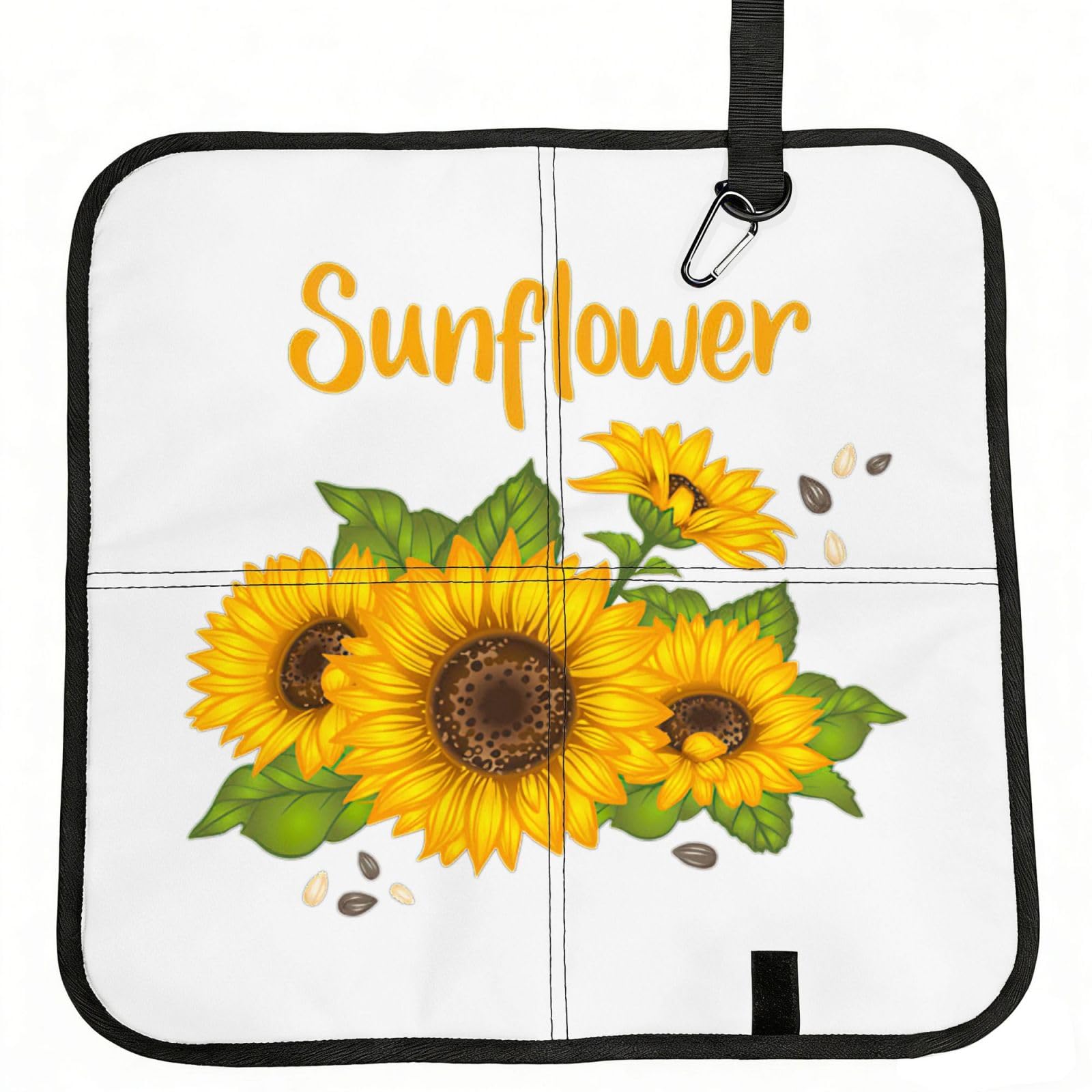 bghdfa Sunflower 2 Print Outdoor Sitting Mat Waterproof Oxford Cloth Seat Cushion Folding Foam Camping Seat For Picnic