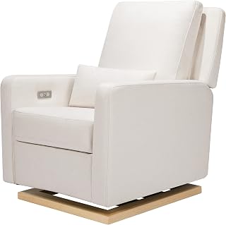 Babyletto Sigi Power Recliner Nursery Glider with USB Port - GREENGUARD Gold Electric Rocking Chair for Nursery & Living Room, Performance Cream
