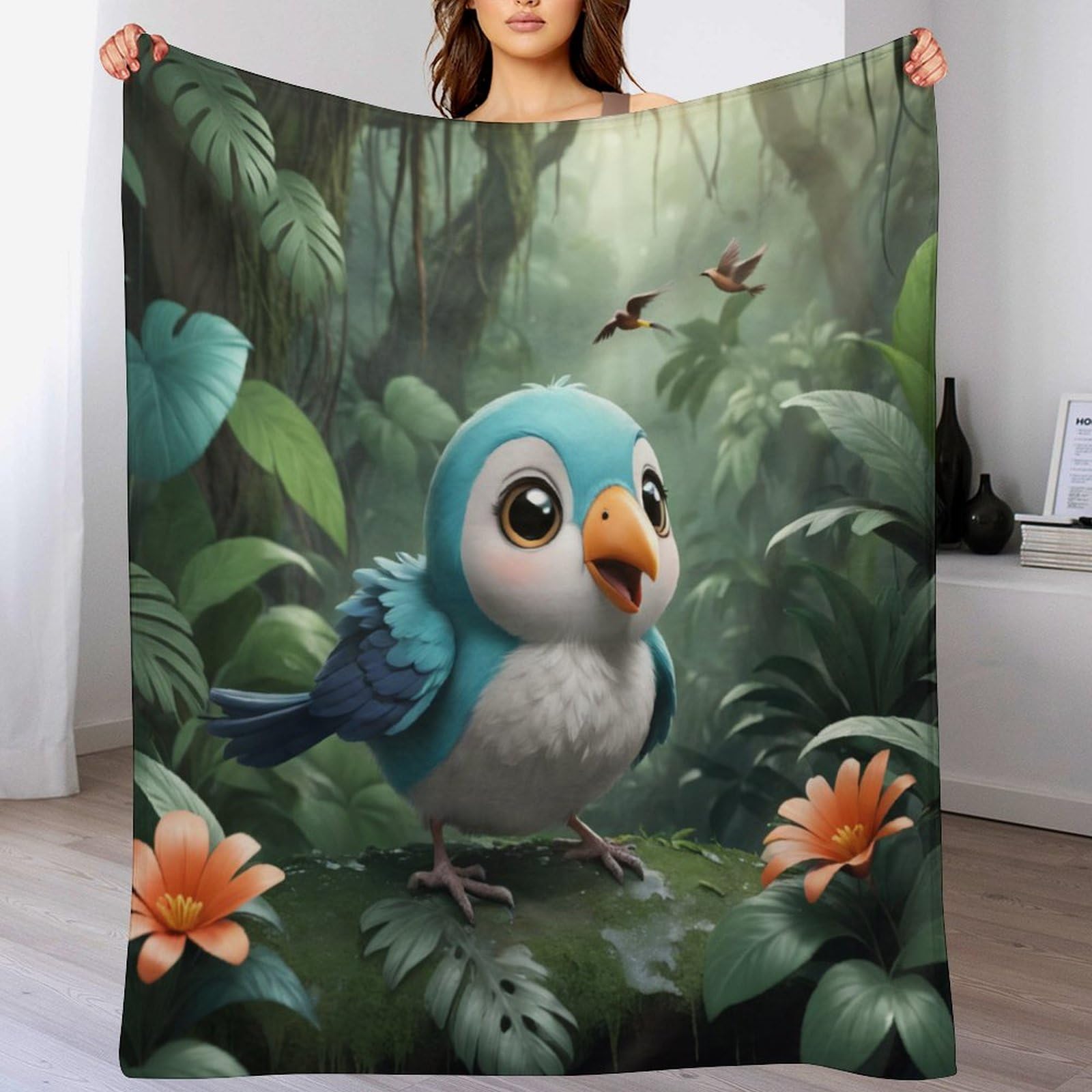 Couverture 3D Oiseau Mignon épaisse pour ne plus jamais avoir froid au lit