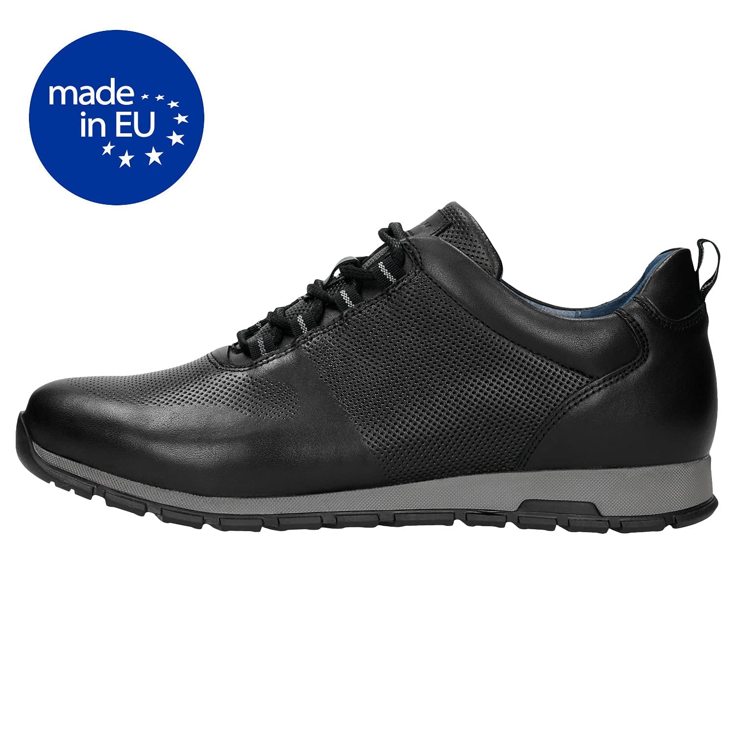 Wojas Sneakersy Męskie, Półbuty Skórzane Casual, Lekkie i Wygodne Obuwie na Co Dzień - Czarne