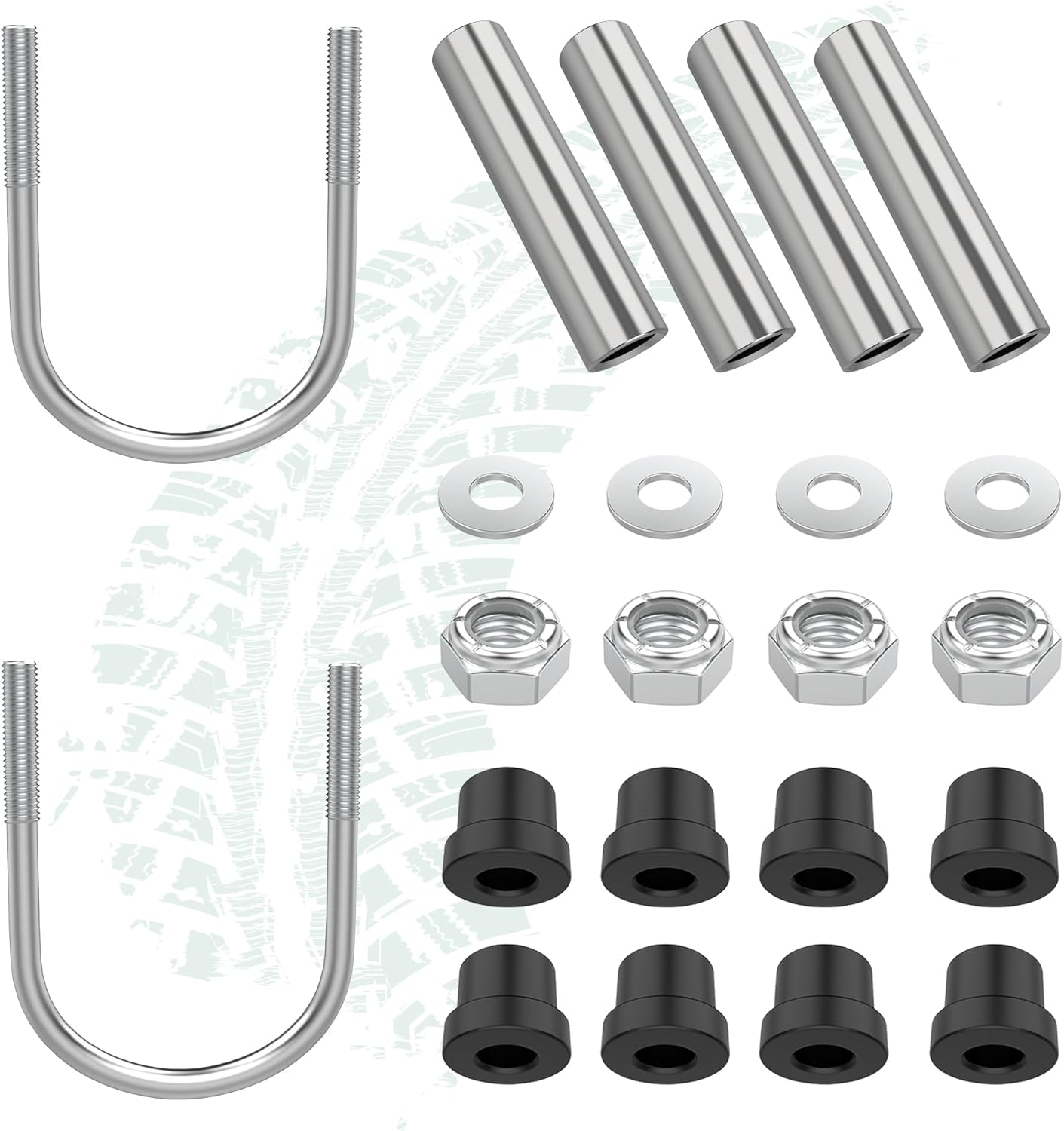 10L0L Golf Cart Heavy Duty Rear 4-Leaf Spring Kit with Bushings & Sleeves for Club Car DS Golf Cart Accessories