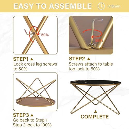 Miniatura 8 de HLR Mesa de centro redonda con tapa de mármol sintético negro Mármol negro,Mármol blanco,Verde (Green Marble),https://www.amazon.com/dp/undefined