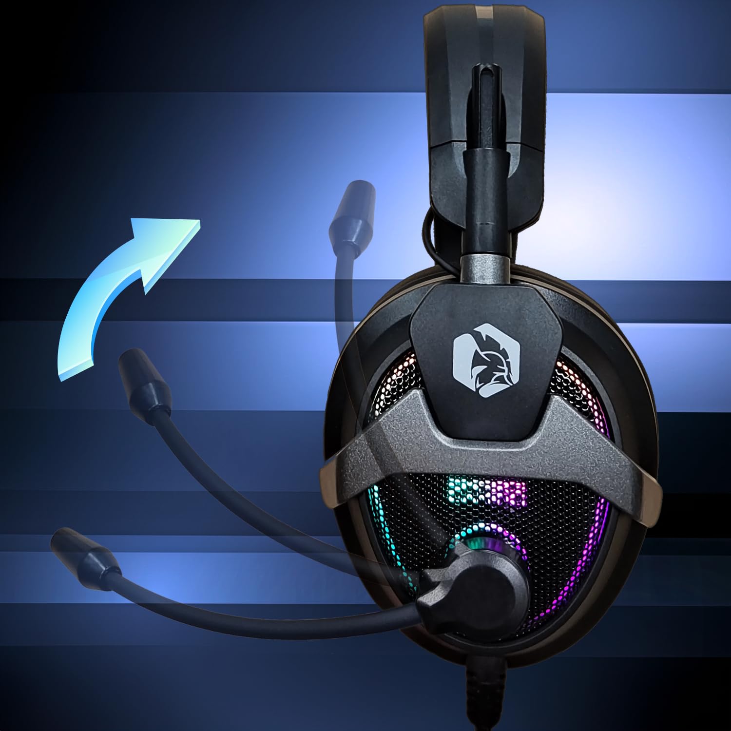 EMPIRE GAMING H13 RGB Gamer Cuffie - per console di gioco, Xbox One/Series, Switch, PC, Mac, Smartphone, Tablet - Telecomando - Suono stereo ad alta definizione - Microfono flessibile - Nero