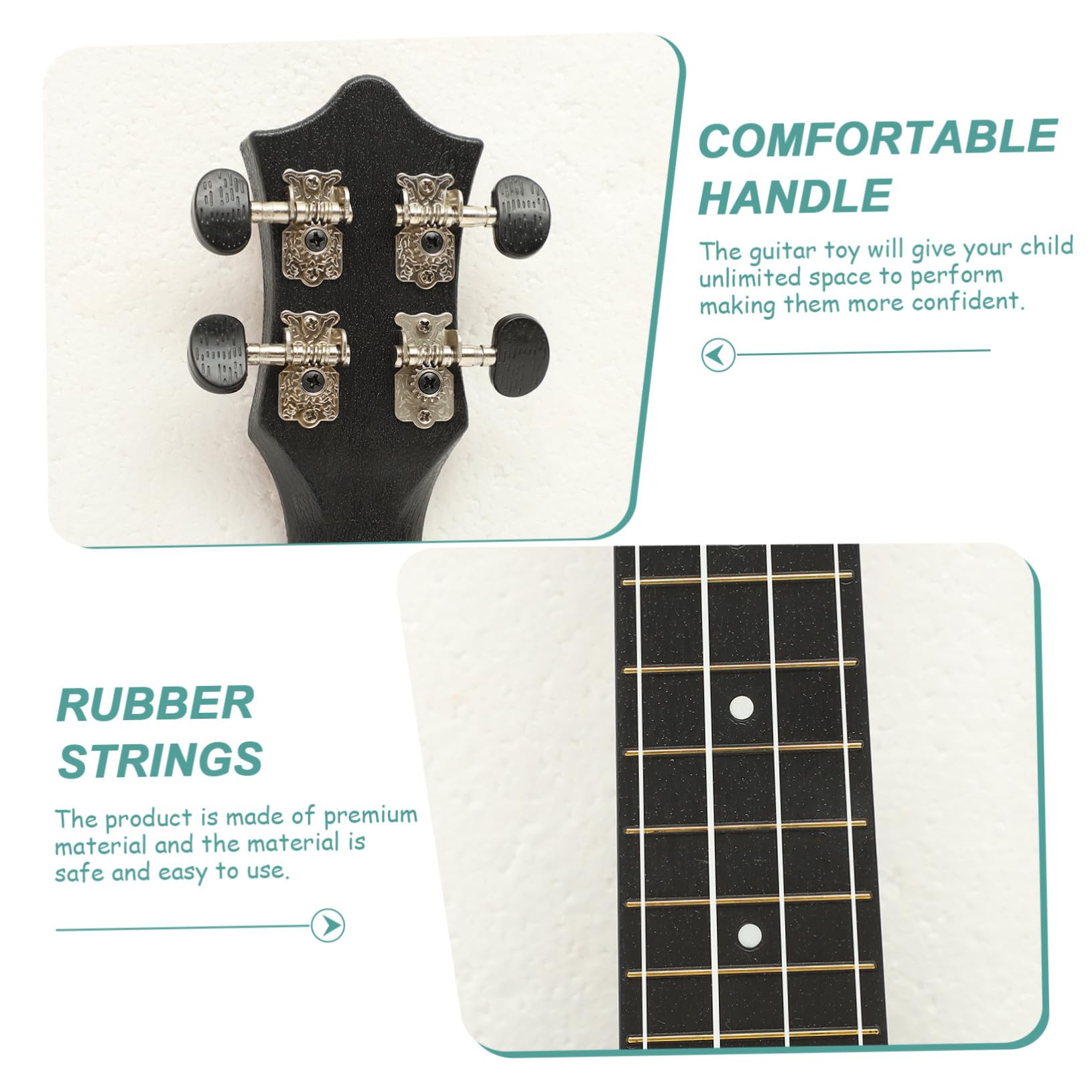 Ukulele Soprano in Legno Nero per Principianti Chitarra Acustica Corde Strumento Resistente e Facile da Accordare Regalo Educativo per Ragazzi e Ragazze