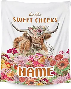 Mercuryelf Custom Highland Cow Throw Blanket - Soft, Fuzzy & Warm - 30x40 Inches Small Blankets for Lap, Crib - White Novelty Throws Gift for Highland Cow Lovers