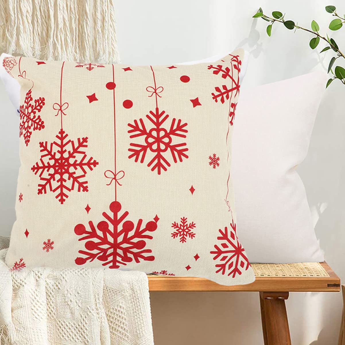 PRETYZOOM 16 Uds Funda De Almohada De Navidad Funda Cómoda Funda De Cojín Cuadrado Fundas De Almohada De Navidad Almohada De Decoración Funda De Almohada Decorativa De Navidad Fundas