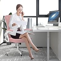 Vista 2 de naspaluro Silla de oficina ergonómica, silla para computadora con altura ajustable, brazos abatibles y soporte lumbar, silla de escritorio de malla