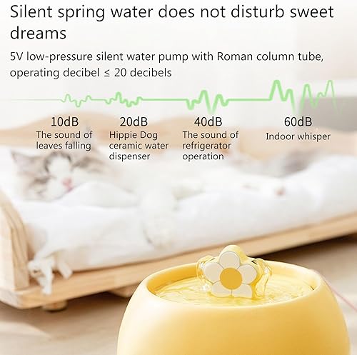 Miniatura 4 de Fuente de agua de cerámica para gatos, fuente automática de agua para mascotas de 1.5 L50 onzas, filtros y bombas incluidos, fuente para gatos ideal