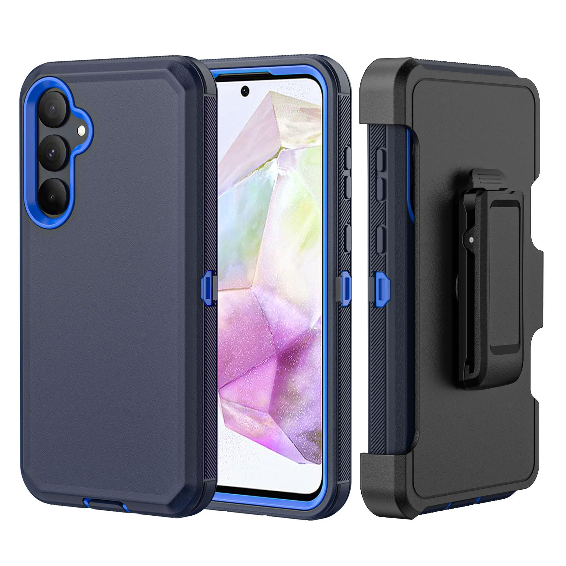 TASHHAR Phone Case for Samsung Galaxy A35 5G case,Heavy Duty Hard Shockproof Armor Protector Case Cover with Belt Clip Holster for Samsung A35 5G