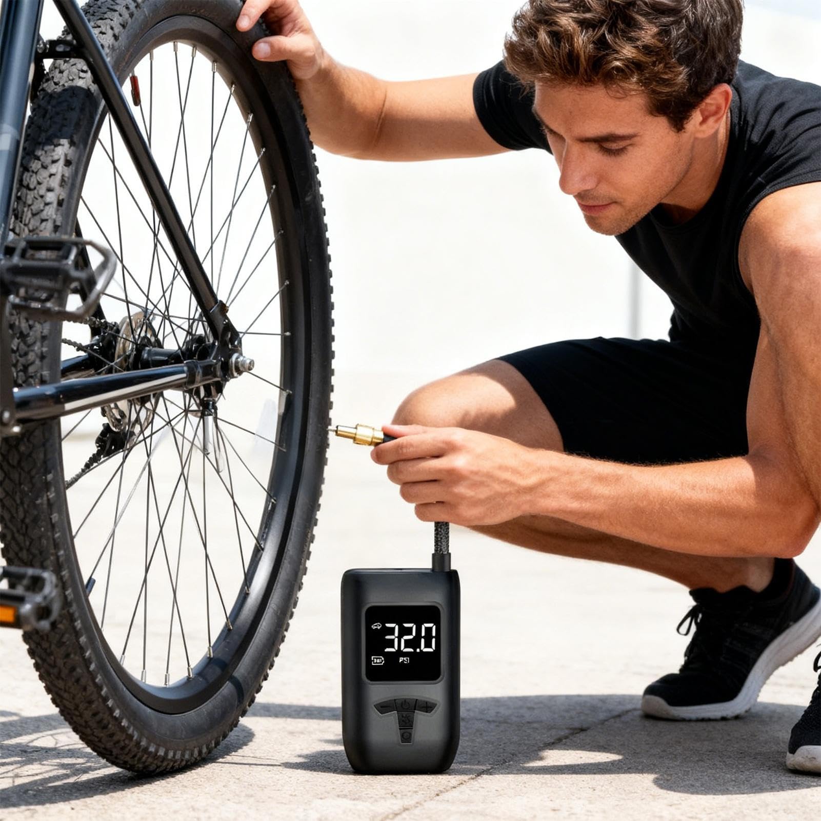 Gonfiatore Pneumatici Adattatore Elettrico Portatile Sicuro Silenzioso | Pompa Ad Aria Elettrica Per Auto per Motocicletta Palloni da Sport Giocattoli Famiglia Casa Veicolo All Aperto Garage
