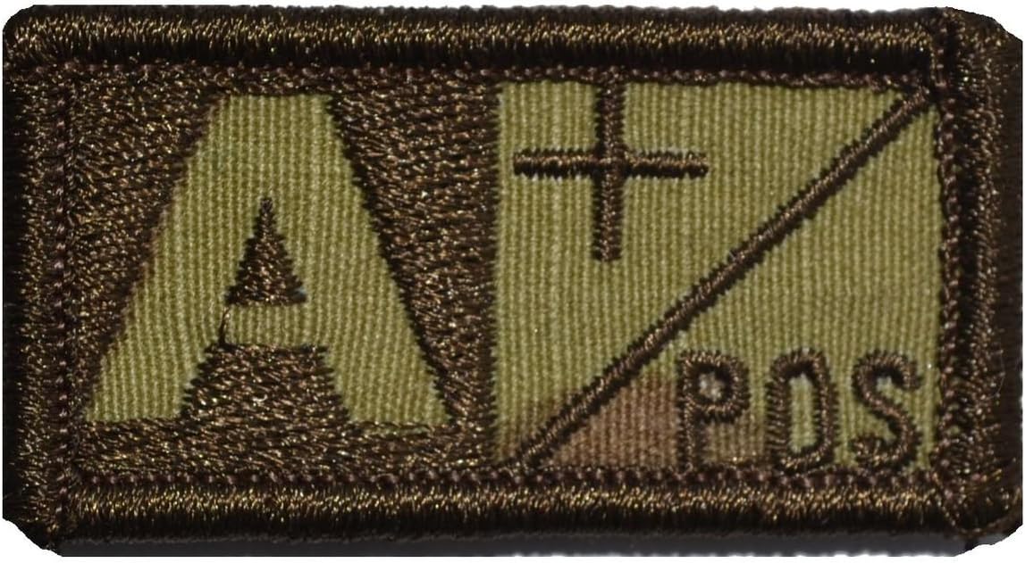 A Positive Blood Type 1x2 inch Patch - Multicam with Coyote