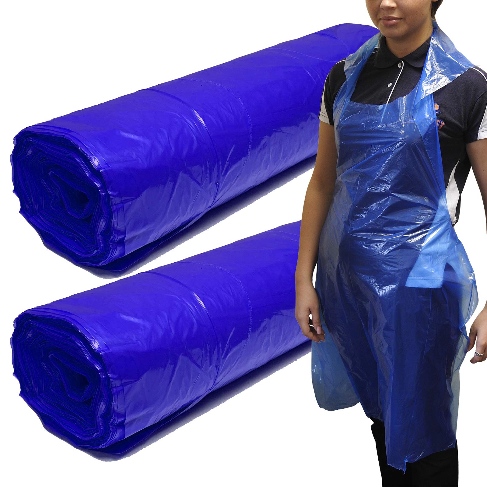 Readi Blue 2 Rolls 400 Single Protect Disposable Aprons Medical Catering Kitchen - 200 Aprons Per Roll