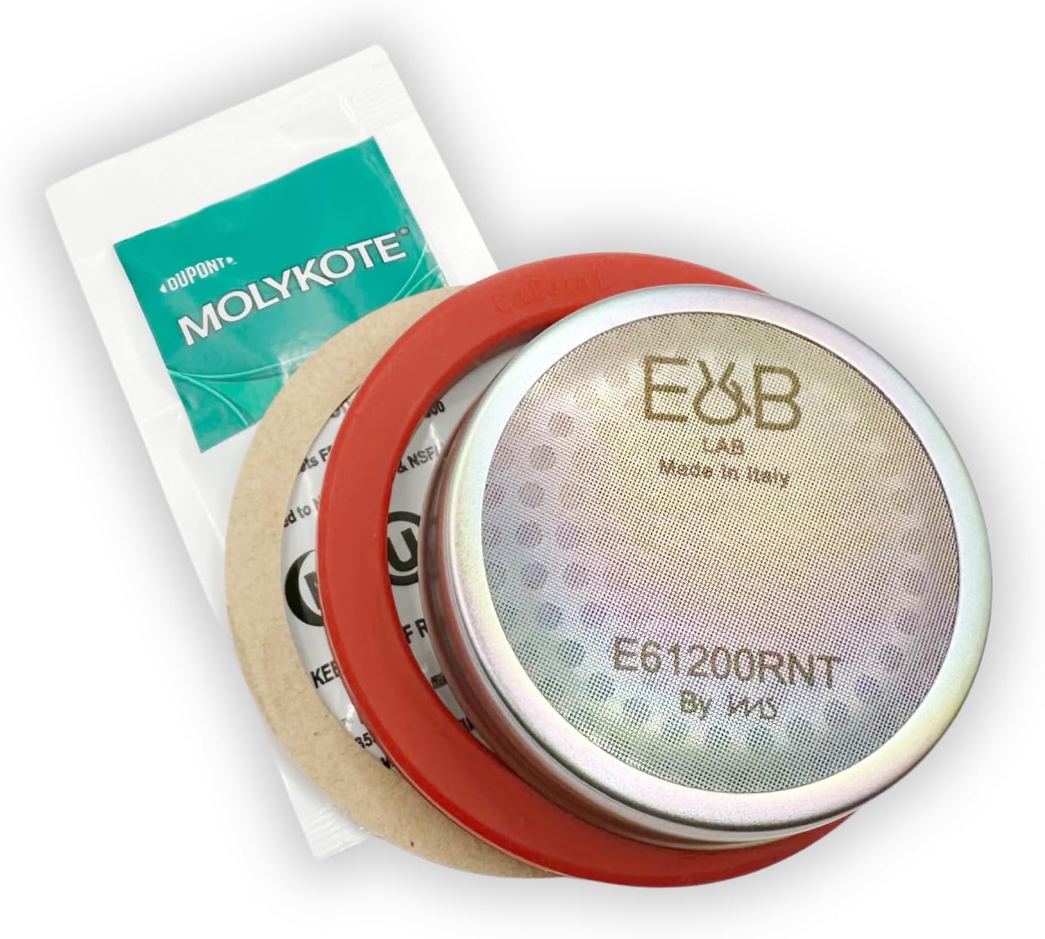 IMS Precision Shower Screen for E61 Espresso Machines. E61200RNT. Nanotech. Reinforced. Includes Cafelat Gasket 8mm, Grease - Molykote 111, Paper Shim.