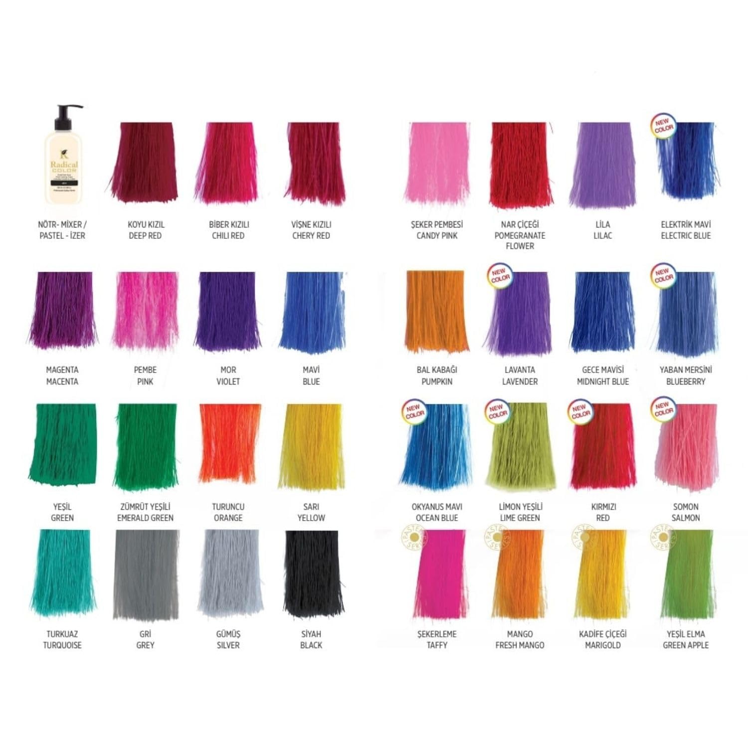 ラディカルズ「RADICAL FREE ADDICTION」 Radical Color Candypink Amonyaksız Su Bazlı Saç Boyası 250 ML 1