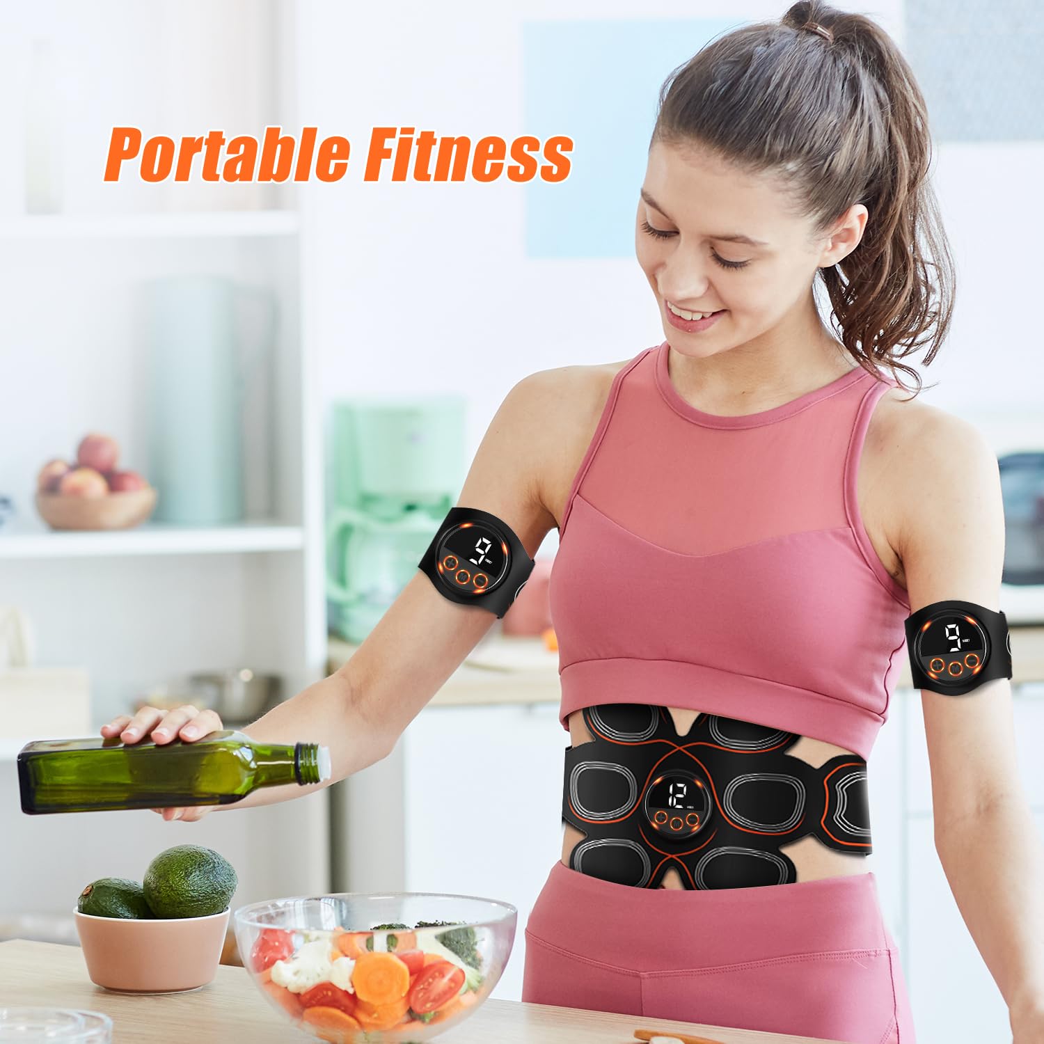 BLASET ABS Muscle Stimulator, Ab Toning Trainer Fitness Belt, Workout Equipment for Abdomen, Arms and Thighs