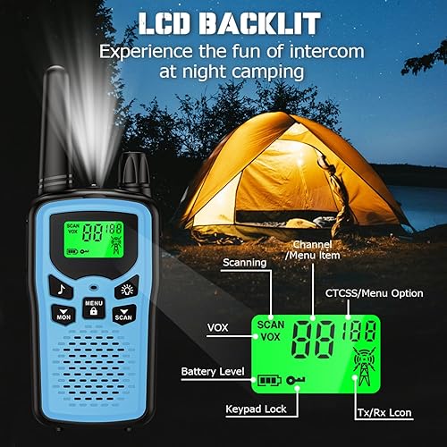 Miniatura 6 de Walkie talkies recargables para adultos walkie talkies de largo alcance, 22 canales FRS de 2 vías radios Walky Talky con linterna LED para escalada,