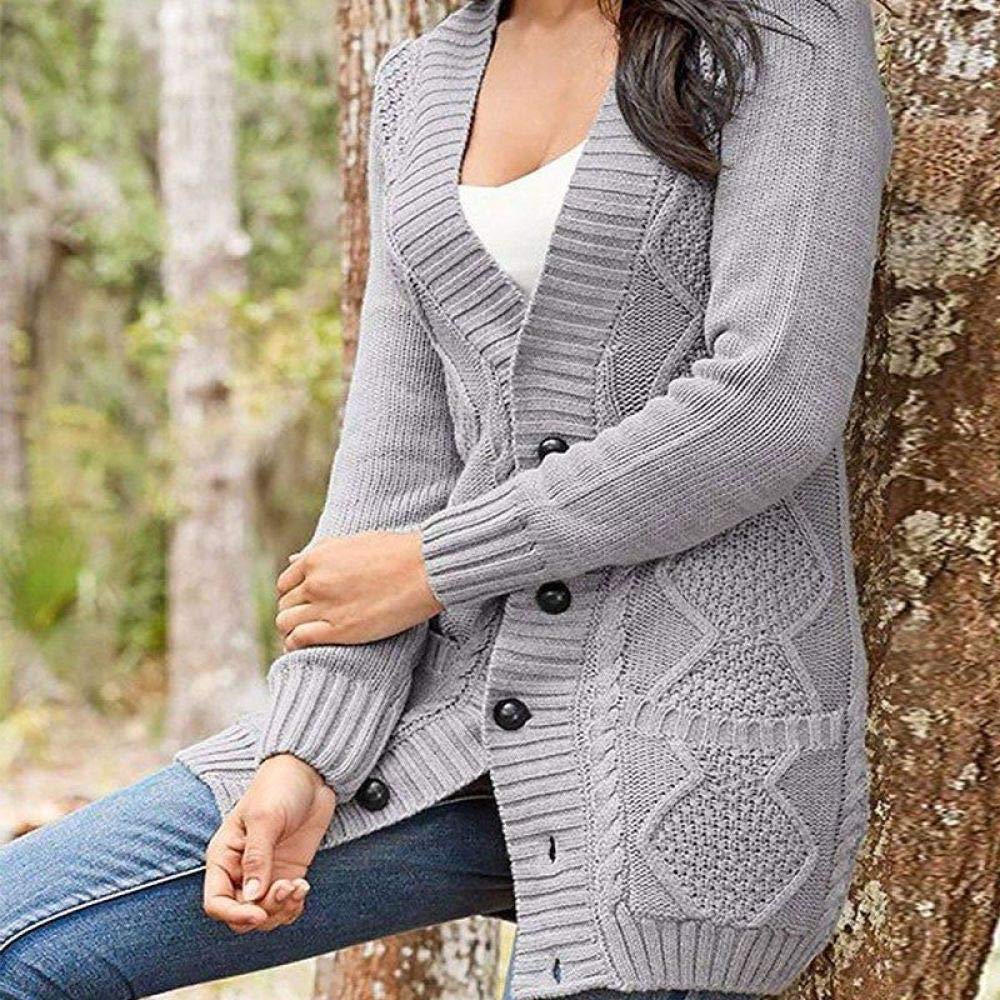 Cappotto in Maglione Cardigan in Maglia Media Lunghezza