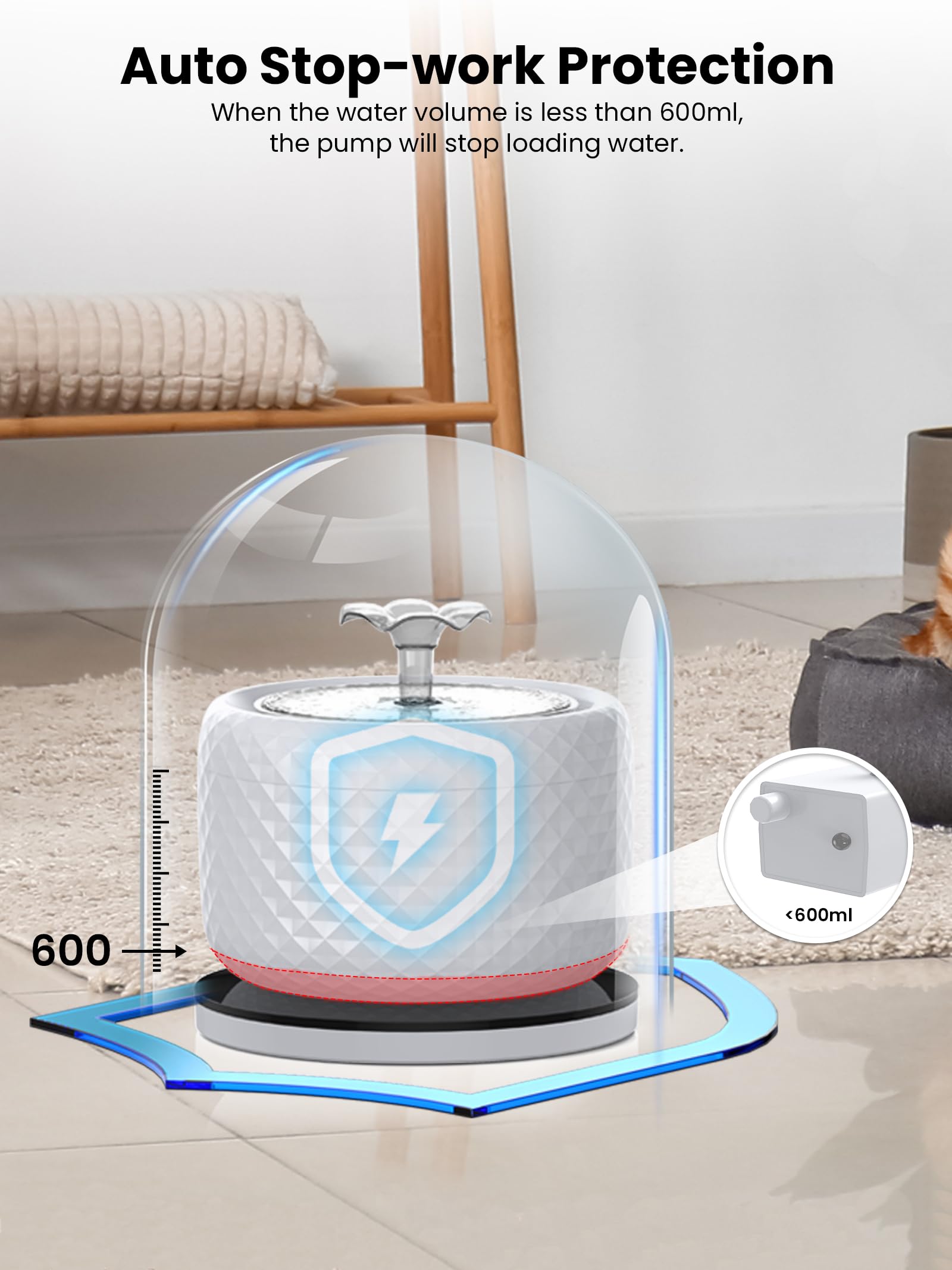 118oz/3.5L Smart Cat Water Fountain with App Control, Kitty spout cat Water Fountain, Ultra Quiet Pet Water Fountain for Cat Indoor, 2.4GHz Wi-Fi - image 4