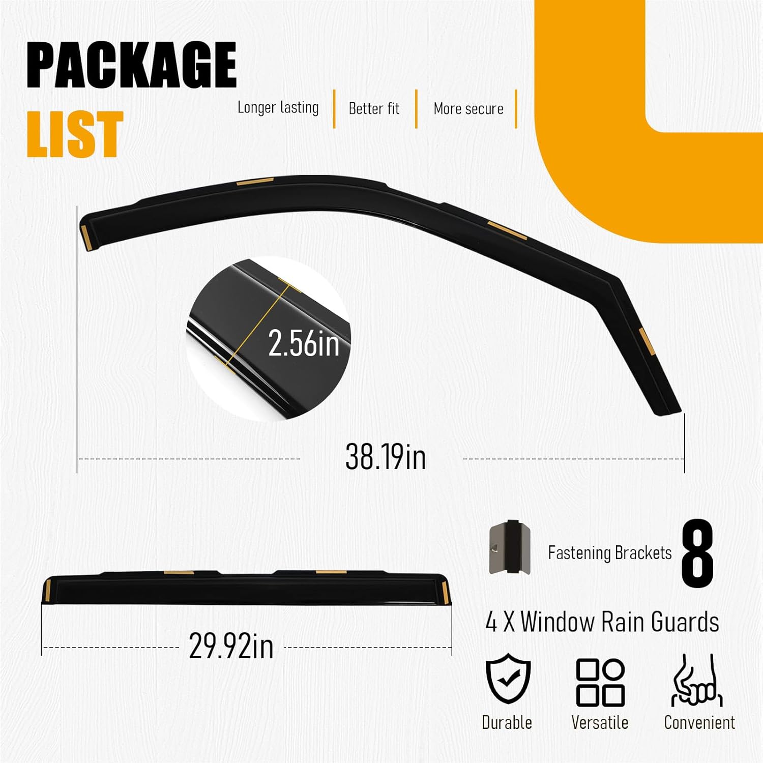 in-Channel Window Rain Guards Deflectors Fit for 2022-2025 Toyota Tundra CrewMax Cab Truck Window Wind Vent Visors Deflector Accessories 4Pcs