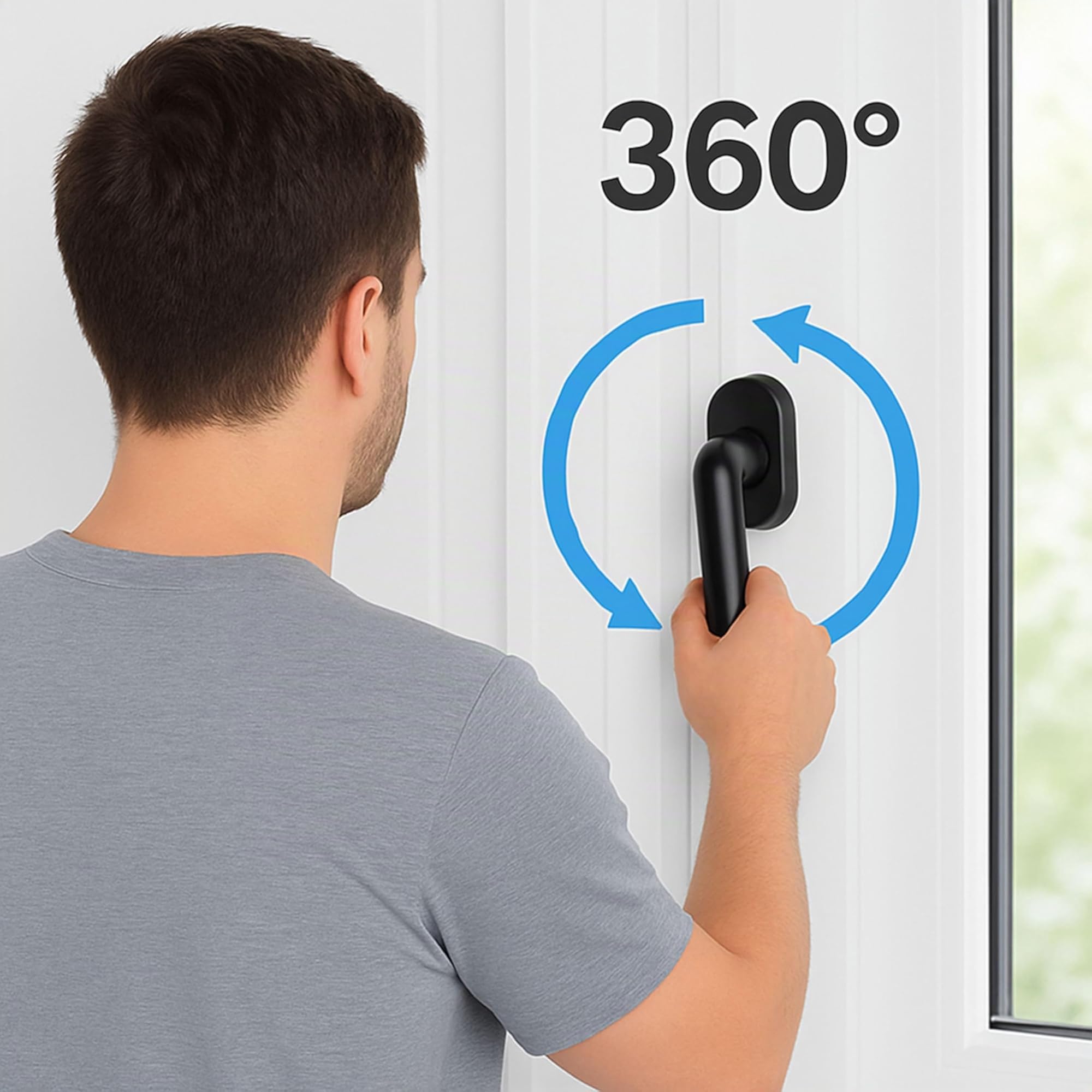 Poignée de fenêtre blanche 360 degrés pour porte fenêtre