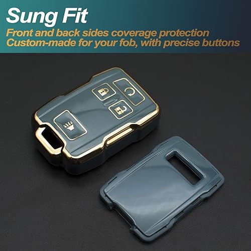 Miniatura 3 de FEYOUN Funda para llavero compatible con Chevy Chevrolet Colorado Silverado Suburban Tahoe GMC Canyon Sierra 1500 2500 TPU remoto sin llave,