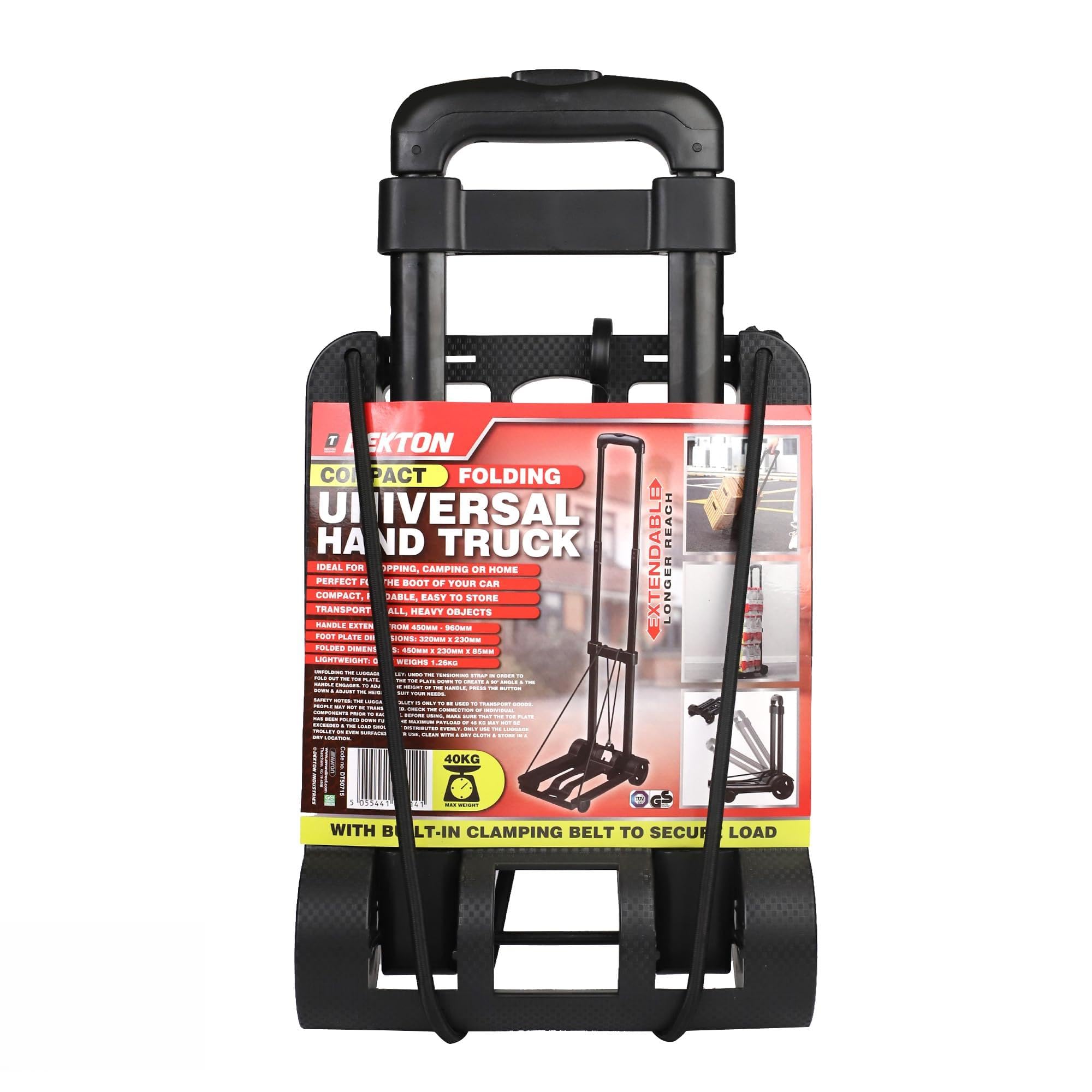 Dekton Folding Sack Truck 40Kg Pallet Luggage Foldable Shopping Trolley Cart 5055441459141