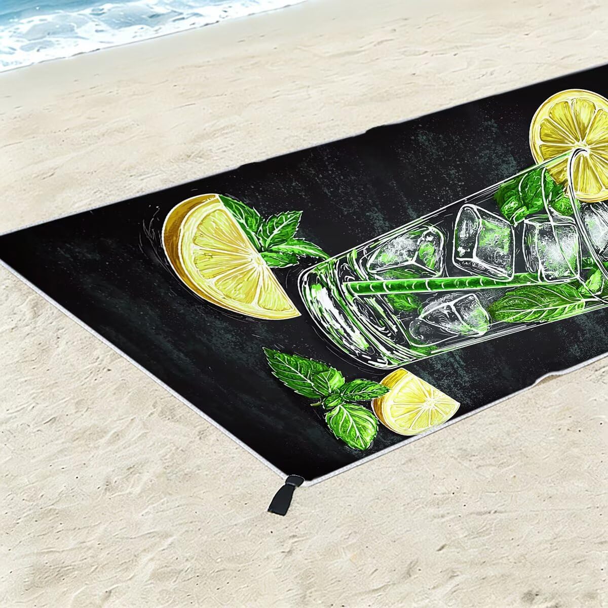 Ręcznik plażowy z mikrofibry, duży ręcznik kąpielowy 100 x 220 cm, zestaw 2 szt. szybkoschnących prześcieradeł kąpielowych, odporne na piasek ręczniki plażowe z mikrofibry do podróży sportowych
