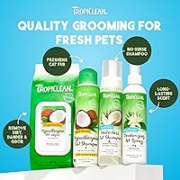 Vista 7 de TropiClean No Rinse Waterless Cat Shampoo Dandruff Treatment Moisturizing Dry Shampoo for Dry Skin USA Made Aqua de Coco Scent 7.4oz.