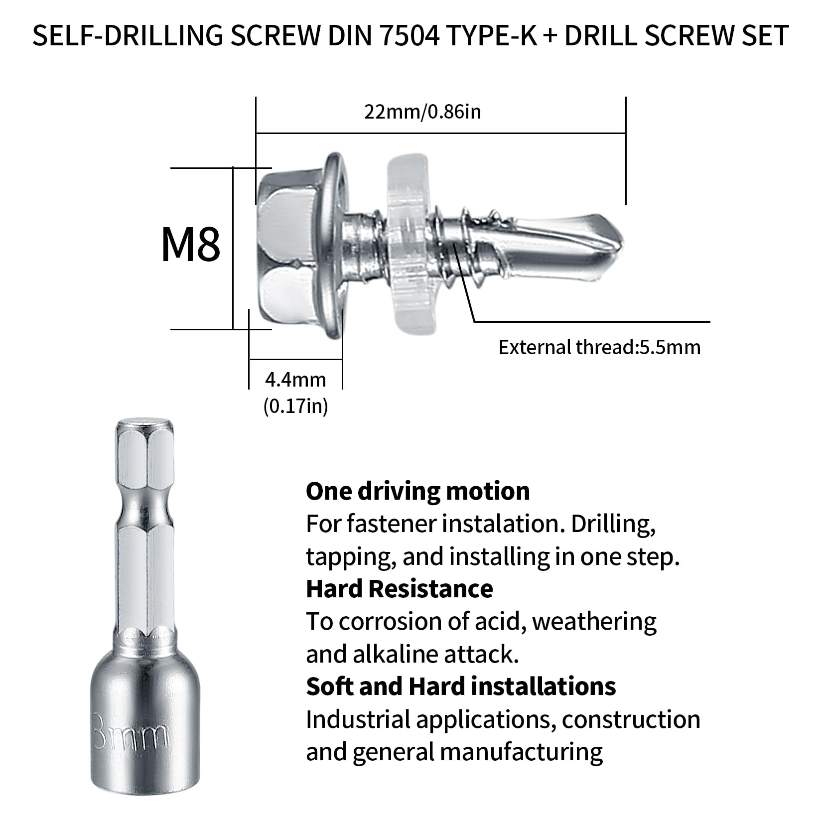 Confezione Da 50 Viti DIN 7504 K In Acciaio Zincato 6,3 X 19 Mm - Foto 4