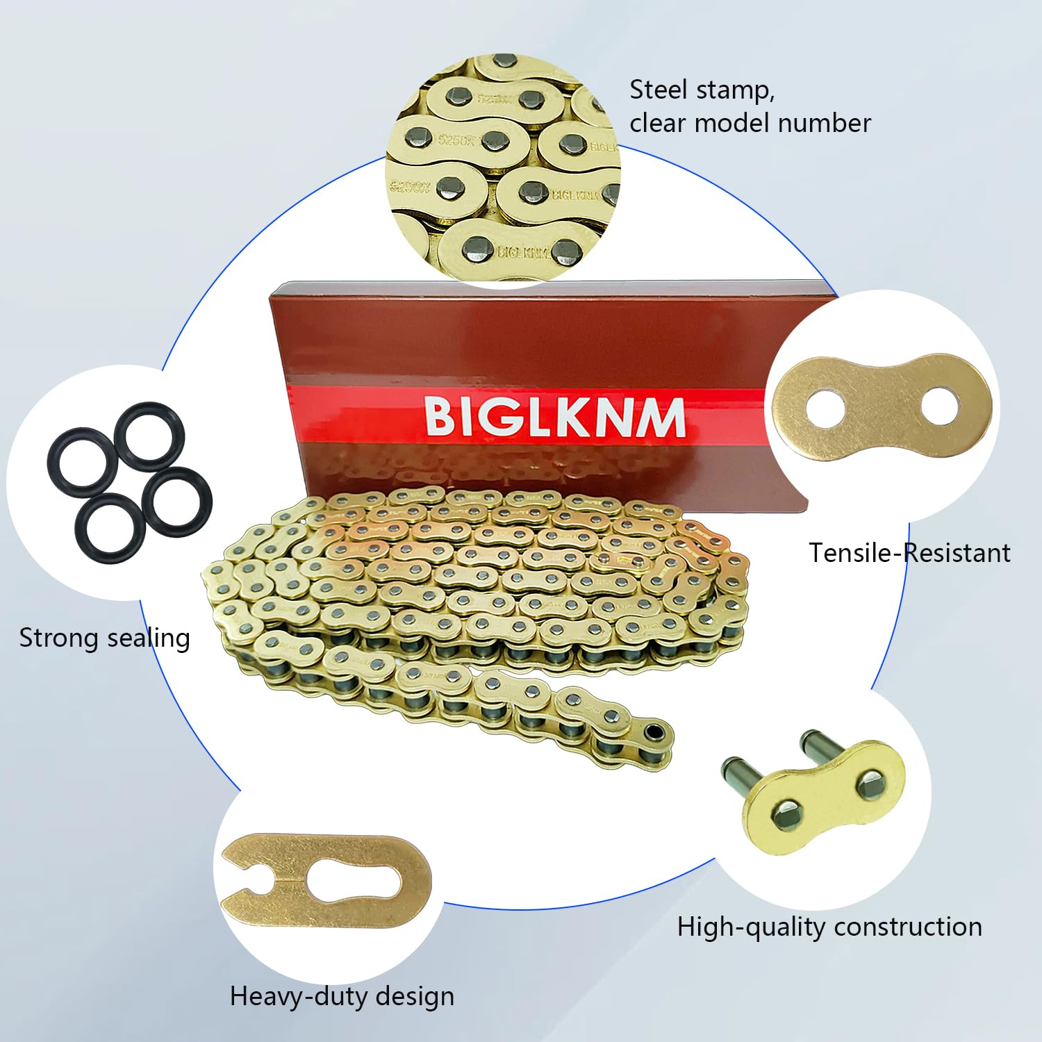 Amazon.com: BIGLKNM 525 X-Ring Motorcycle Chain 104 Links with