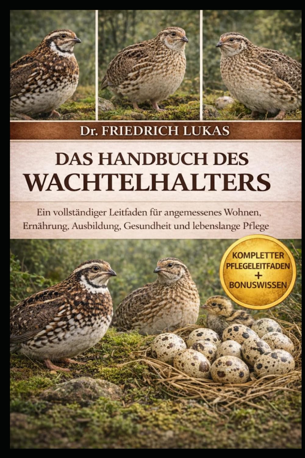 DAS HANDBUCH DES WACHTELHALTERS: Ein vollständiger Leitfaden für angemessenes Wohnen, Ernährung, Ausbildung, Gesundheit und lebenslange Pflege