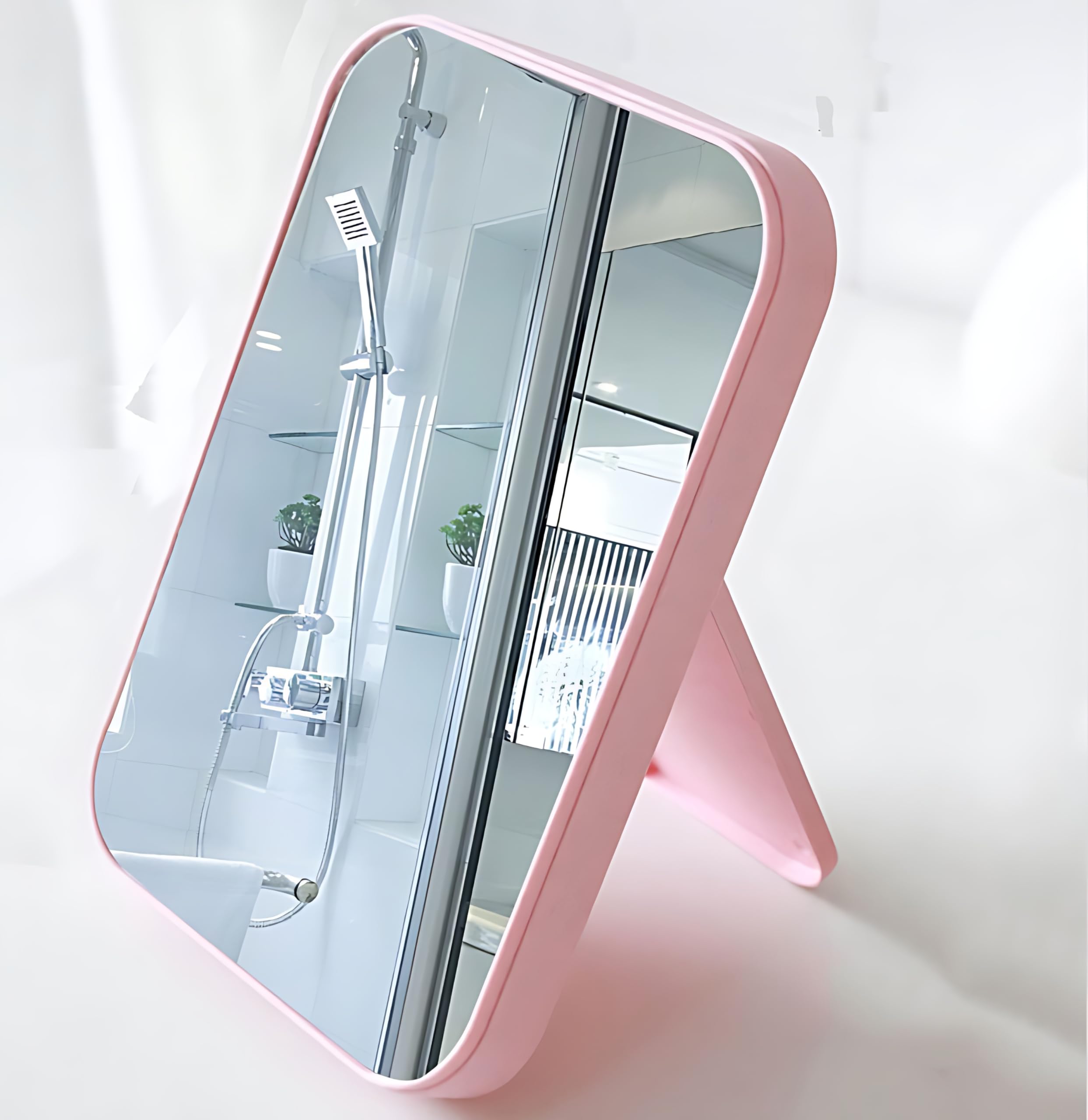 yomith Makeup Mirror, Foldable Desktop Vanity Mirror Portable Rectangular Makeup Travel Mirror with Stand, Desktop Mirror (Pink 1 PCS)-image-21