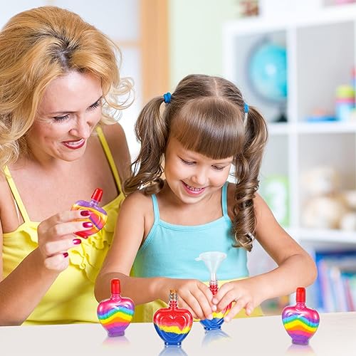 Miniatura 7 de Libima 50 botellas de arte de arena en forma de corazón con mini embudos de plástico, incluyendo 25 collares de botellas de arena y 25 botellas de