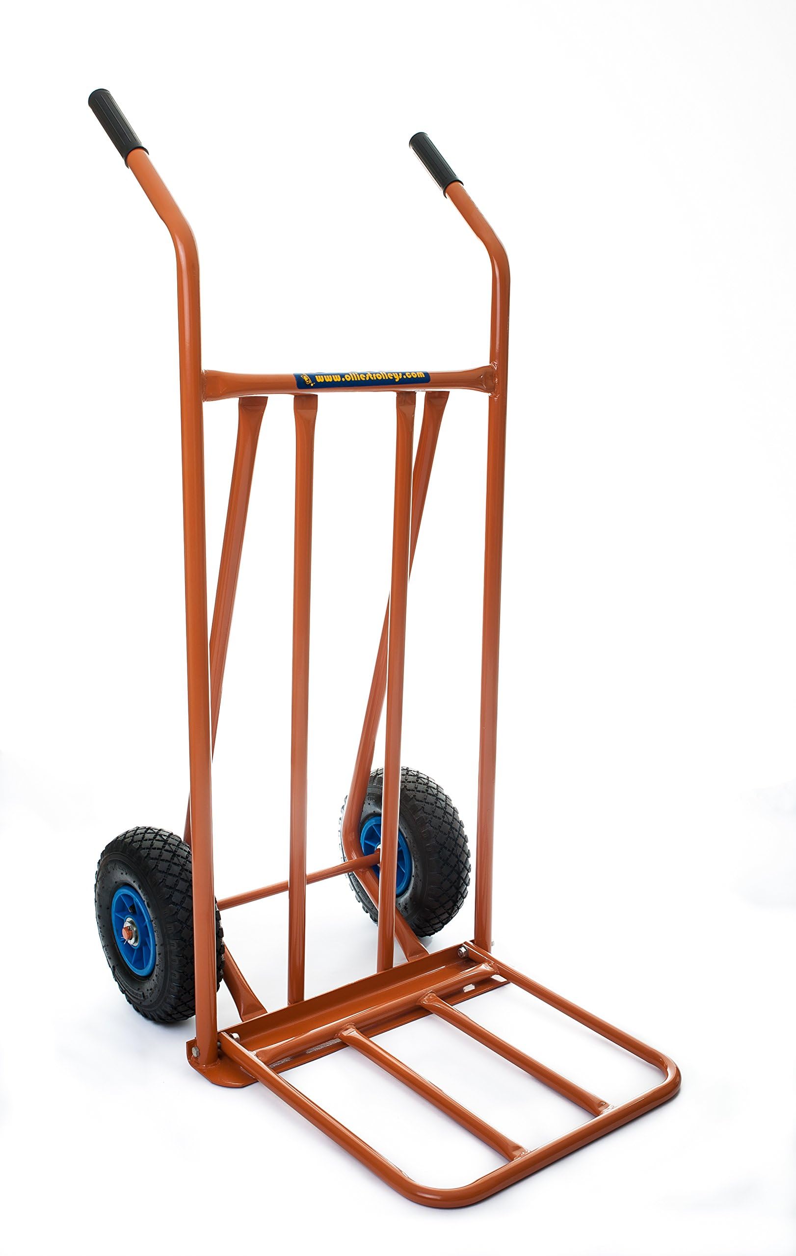 Ollies Trolleys OT1015W2 Extended Load Plate' Contractors Sack Truck Trolley. Robust design Pneumatic Tyres