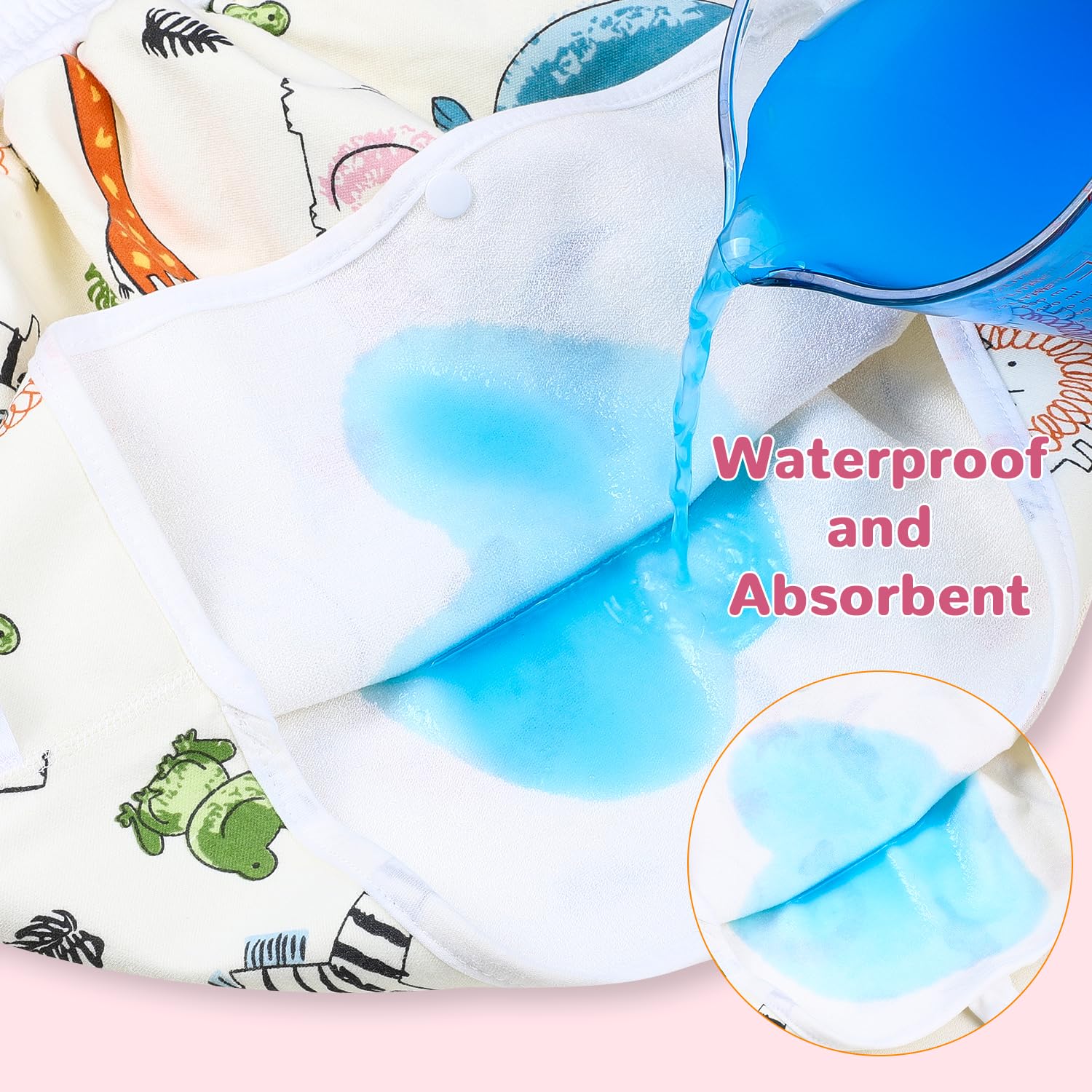 MOEMOE BABY Jupe de Couche | Pantalon Impermeable Enfant | Jupe Apprentissage Propreté Enfant | Culotte Apprentissage Propreté Garcon | Couche Imperméable Lavables, Girafe Rose,4-8 Ans