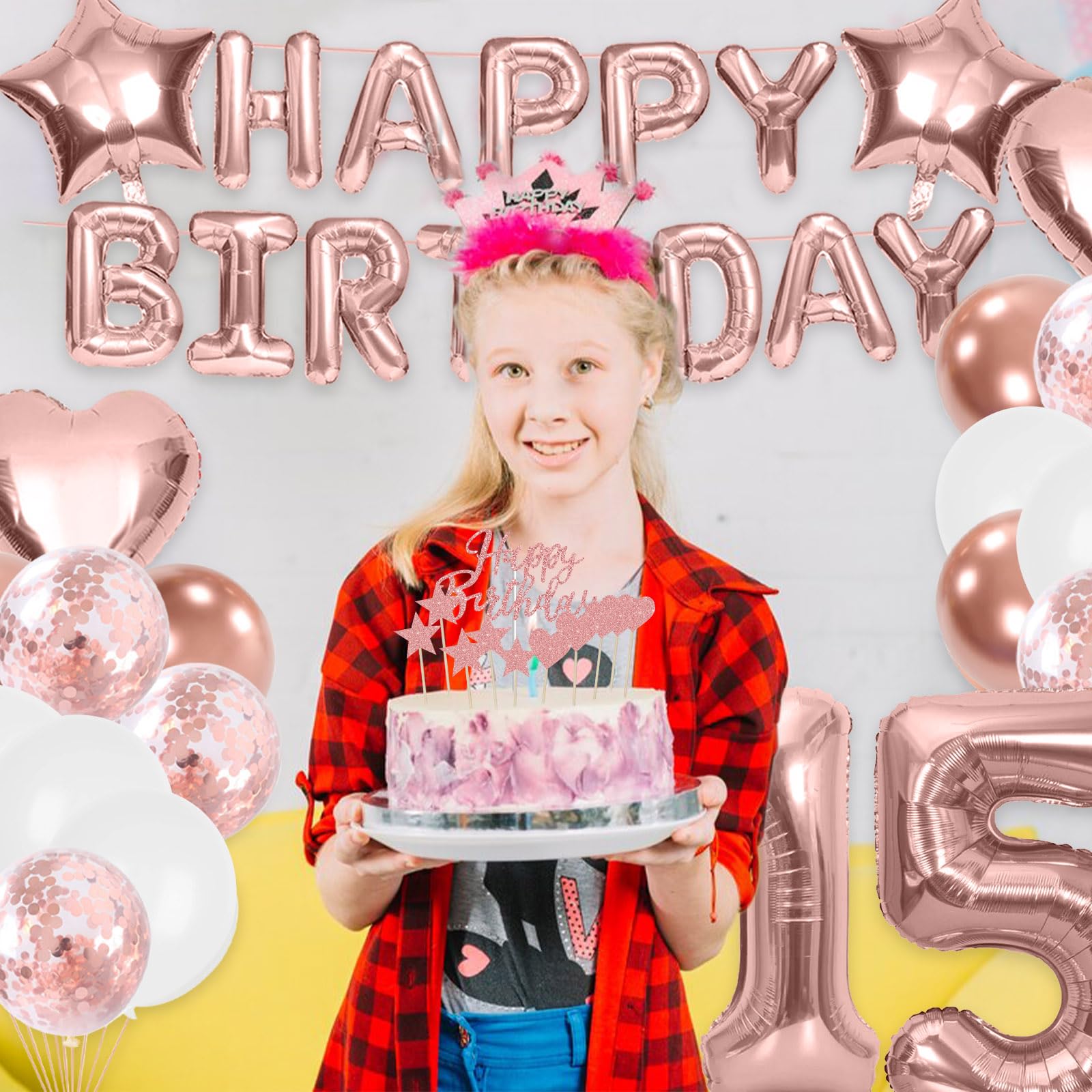 Set Decorazione 6° Compleanno Per Bambina – Fascia, Candela, Palloncino E Tende Rosa, Perfetto Per Feste A Tema Principessa