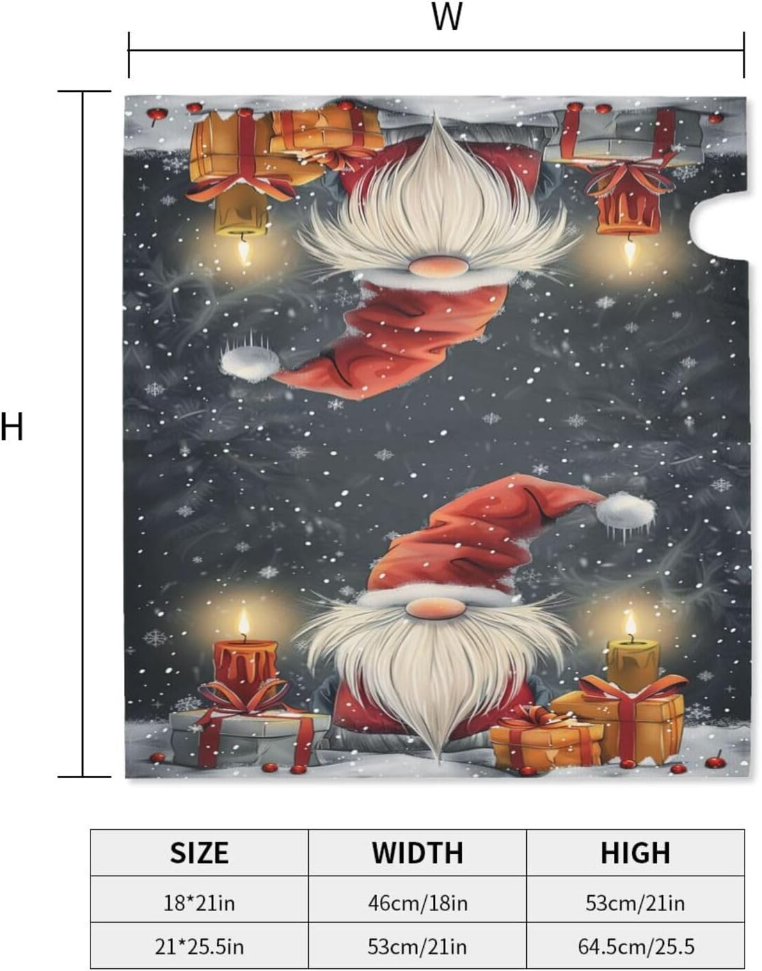 Gifts Gnome Candle Christmas Magnetic Mailbox Covers, Mail Wraps Garden Yard Home Decor for Outdoor Large Size 25.5x21 in