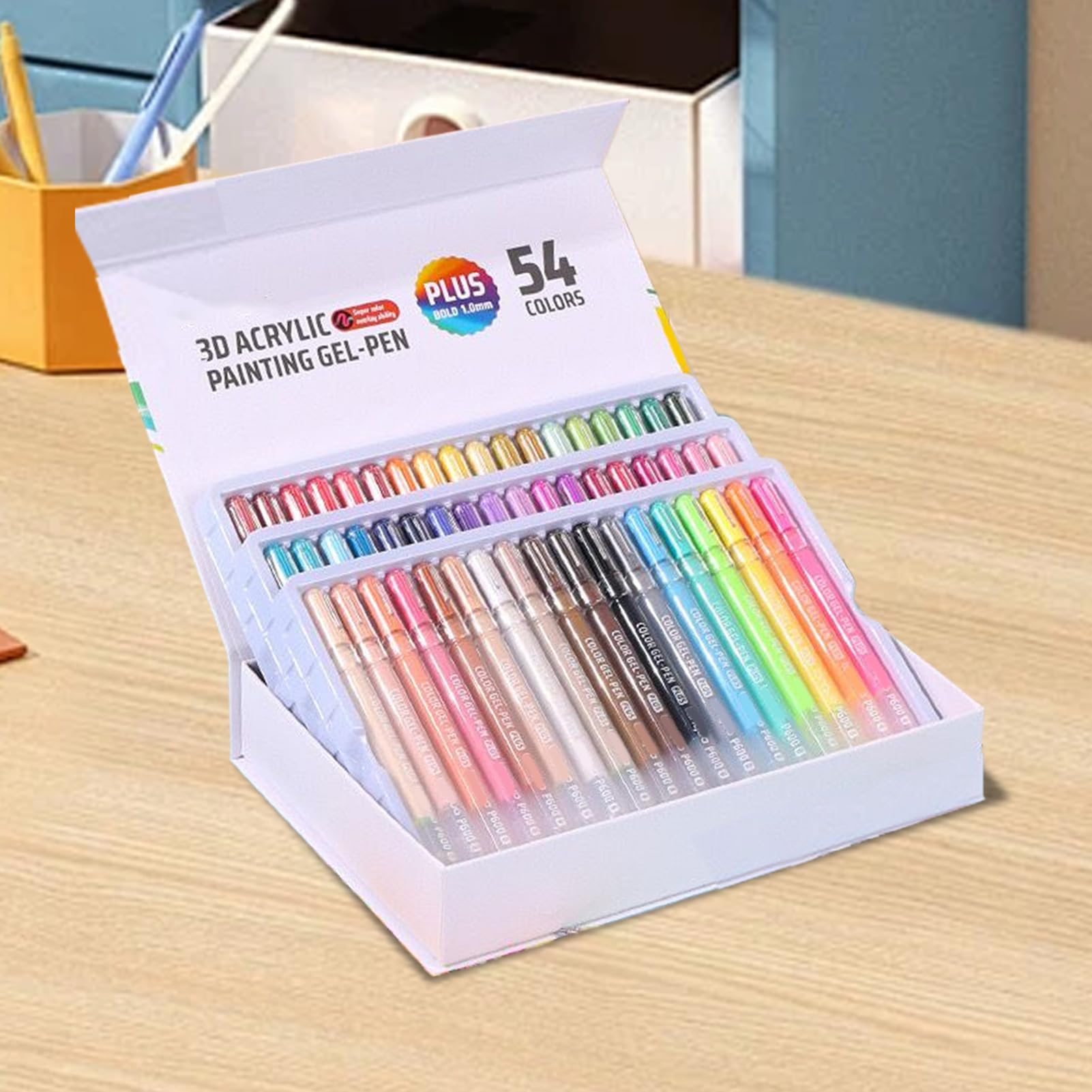 Długopisy akrylowe żelowe 36 kolorów 23x16,5x3,3cm 1,0mm długopisy z drobnym końcem do papieru, skały, szkła, tkanin, scrapbookingu, kolorowania, rysowania, prowadzenia dziennika, DIY rzemiosła