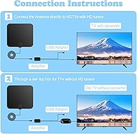 Vista 3 de Antena de TV digital HD amplificada de largo alcance de más de 250 millas - Compatible con 1080p para Samsung Tv Modelo un55tu700dfxza
