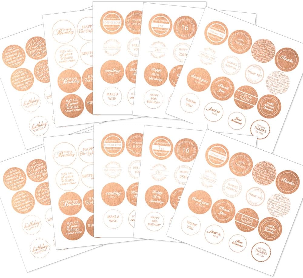 Craftwork Cards Limited Craftwork Cards Circles Sentiments Multipack-Rose Gold, Paper/cardstock, White, 16.2 x 16 x 3 cm