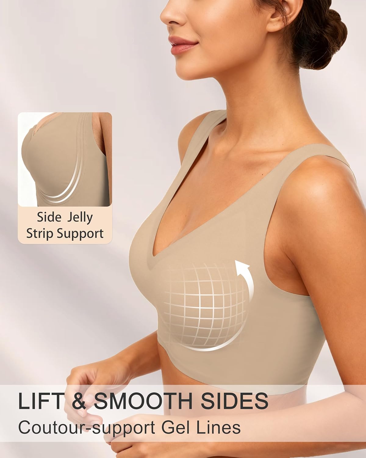 Jelly Wireless Bra,No Underwire Wireless Push Up Seamless Full Coverage Comfort Regular & Plus Size - Image 3