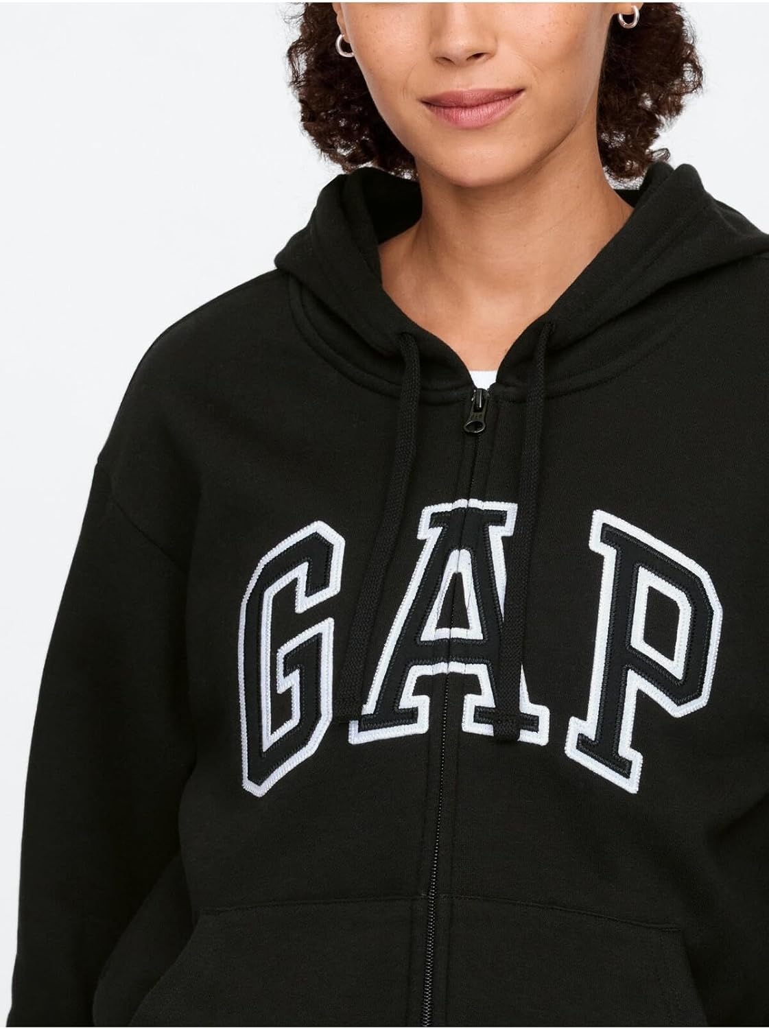 GAP womens Logo Hoodie Hooded Full Zip Sweatshirt - Image 2