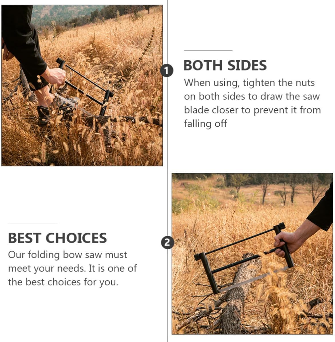 Foldable Bow Timber Saw for Outdoor Activity, Easy to Carry Aluminium Alloy All-purpose Saw, Portable Camping Tool for Family and Friends