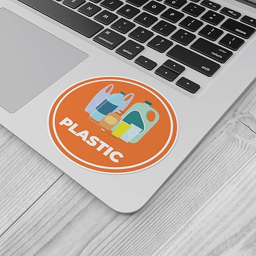 Miniatura 4 de Bote de basura de plástico para reciclaje de compost de cocina  Parachoques de coche, portátil, botella de agua, pared, ventana impermeable vinilo