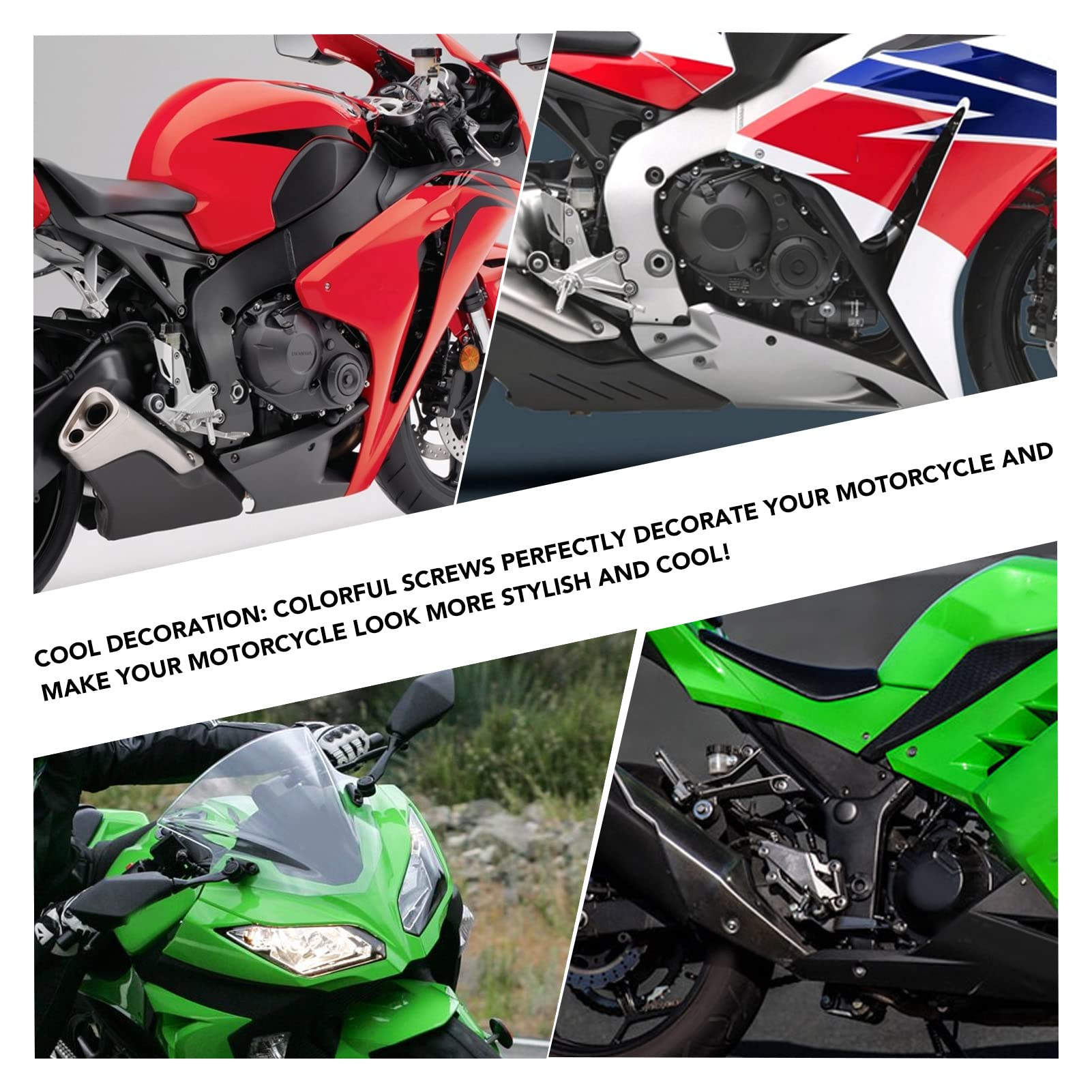 177Pcs/Kit Bulloni Carenatura Moto, M5 M6 Viti Parabrezza Moto Elementi di Fissaggio Bulloni Carenatura Kit Clip Dado per La Maggior Parte delle Moto(Nero)